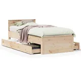 vidaXL Massivholzbett 90 x 200 cm Beige