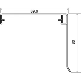 Tetzner & Jentzsch Wetterschenkel-Klemmdeckel 80 mm preßblank 3500 mm