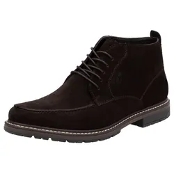 Schnürstiefelette RIEKER, Herren, Gr. 45, braun (dunkelbraun), Leder, klassisch, Schuhe, Schnürboots, knöchelhohe Business-Stiefelette mit Profilsohle