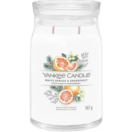 Yankee Candle White Spruce & Grapefruit große Kerze 567 g weiß