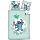 Aymax Lilo & Stitch Bettwäsche Blau/Grün 140 x 200 cm + 65 x 65 cm