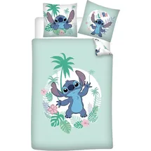 Aymax Lilo & Stitch Bettwäsche Blau/Grün 140 x 200 cm + 65 x 65 cm