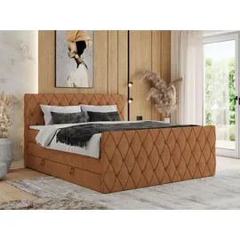 MKS Meble Boxspringbett mit Bettkasten, - Orange - Maße cm B: 201 H: 110