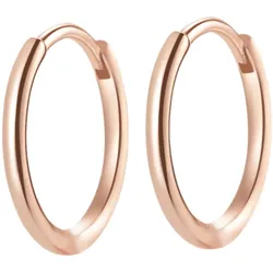 Hey Happiness Klassische Creolen Ohrringe 925 Sterlingsilber Rosegold 1 pair 