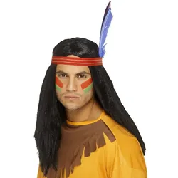 Indianer Blaue Feder Perücke - OS