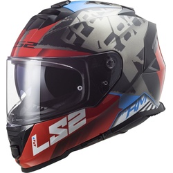 LS2 FF800 Storm Sprinter Helm, zwart-grijs-rood, 2XL