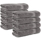 Komfortec Handtücher 50x100 cm Set aus 100% Baumwolle, 470g/m2, Frottee, Weich, Grau