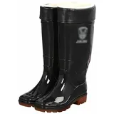 Robuste Gummi-Regenstiefel für Herren, wasserdichte, langlebige, warme, rutschfeste Angelstiefel mit hohem Rohr für den Außenbereich, warme Plüsch-Arbeitsstiefel für die Landwirtschaft und Gartenarbei - 45 EU