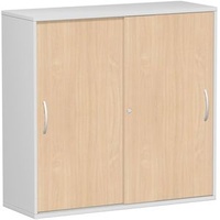 Geramöbel Schiebetürenschrank Flex, S-312353-BL lichtgrau, buche 2 Fachböden 120,0