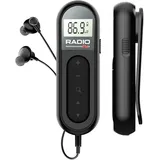 Tragbares Mini-fm-radio Mit Akku, Dsp-display, Lcd-bildschirm, Kopfhöreranschluss, 300 Mah Akku, Schwarz
