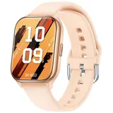 Smartwatch, Smartwatch Damen Herren,1,85" großer HD Touch-Farbbildschirm Fitnessuhr,für Android IOS, IP67 Wasserdicht Pulsmesser Schrittzähler,Gold - Gold