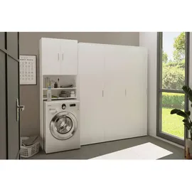 FMD Mid.you Waschmaschinenschrank FMD Nassau, weiß, Kunststoff, 64x190x26 cm, Waschküche, Waschmaschinenschrank
