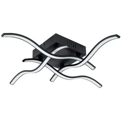 LED Deckenleuchte, Wellen Design, schwarz, Breite 55 cm
