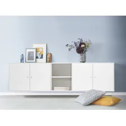 Sideboard HAMMEL FURNITURE "Mistral, Hochwertig Schrank, hängend/stehend montierbar", weiß, B:220cm H:61cm T:42cm, Sideboards, mit Türen, B: 220 cm, anpassungsbar Designmöbel