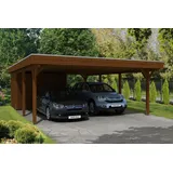 SKANHOLZ Skan Holz Carport Spessart m. Abstellr. 611 x 846 cm Nuss