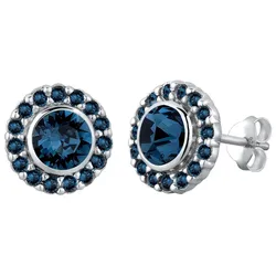 Elli Glamour Kristalle 925 Silber Blau Damen 