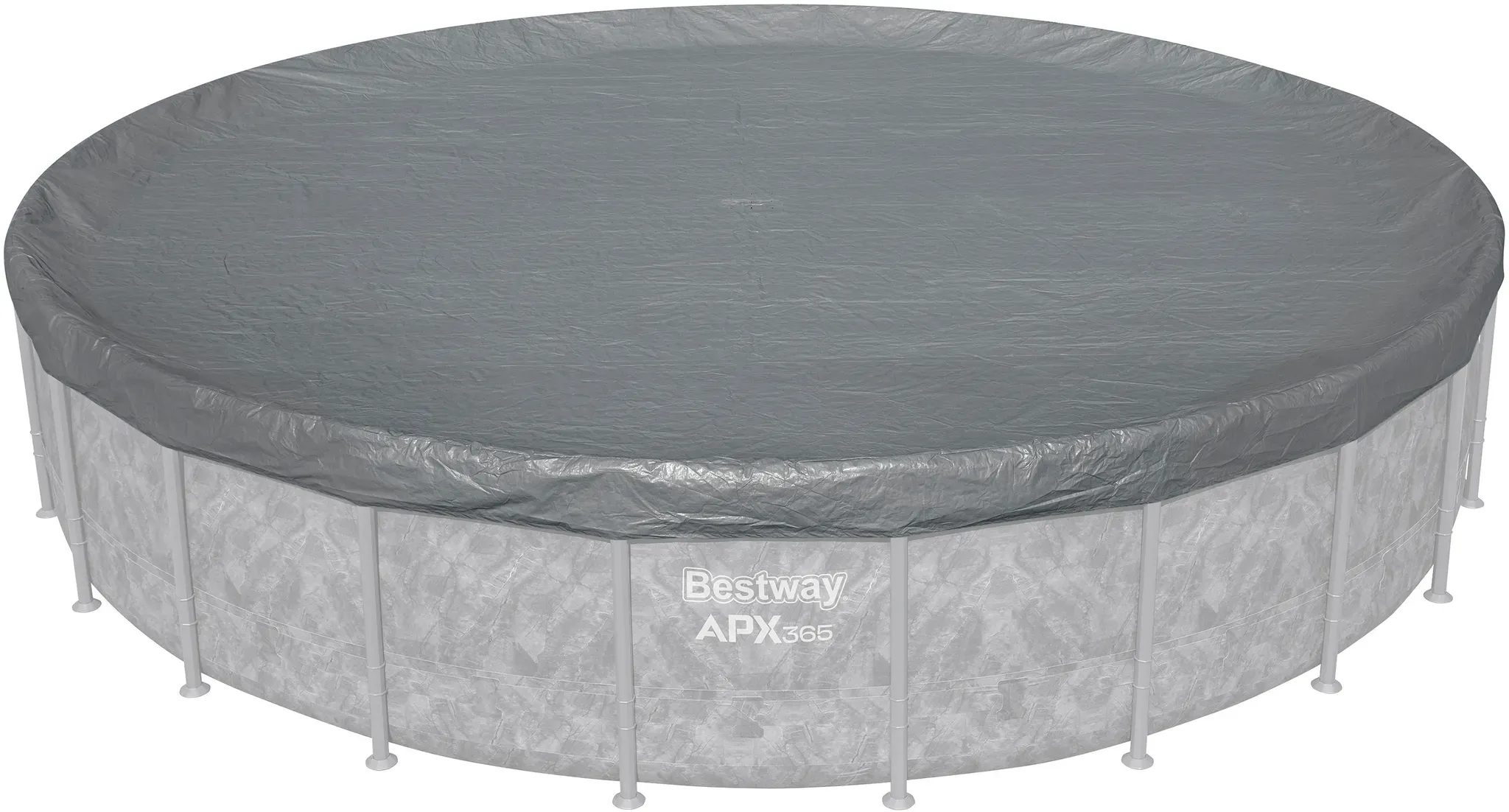 Winterfeste Premium-Abdeckplane passend für 671 cm Pools, grau, rund