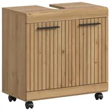 xonox.home Waschbeckenunterschrank Scout 60 x 60 x 34 cm Braun/Schwarz
