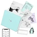 Phomemo M02 Mini Drucker,Bluetooth Taschendrucker,Aufkleber Klein Thermodrucker,Tragbarer Portable Printer,Fotodrucker für Smartphone für Lernen,Studiennotizen,Anatomische Diagramme,Fotos, Grün