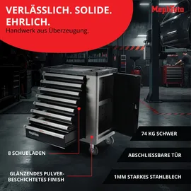 Mephisto XXL Premium Werkzeugwagen mit 8 Schubladen inkl. Werkzeug