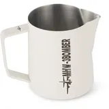 mhw-3bomber Latte-Art-Kanne aus Edelstahl, Milchaufschäumkännchen, Espressokanne, Barista-Essentials (Cremeweiß, 500 ml) P5020W