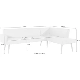 exxpo - sofa fashion Lungo 158 x 84 x 239 cm Webstoff langer Schenkel links grau/melange