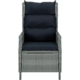 vidaXL Polyrattan Garten-Essgruppe 9-tlg. hellgrau inkl. Auflagen 3060142