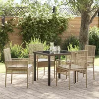 vidaXL Garten Essgruppe 5-tlg. Beige