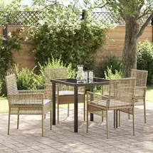 vidaXL Garten Essgruppe 5-tlg. Beige