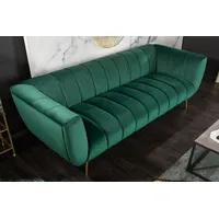 Riess Ambiente Design 3-Sitzer Sofa NOBLESSE 225cm smaragdgrün Samt