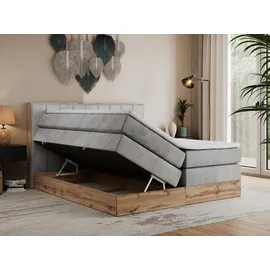 MKS Boxspringbett 160 x 200 cm H3 Hellgrau
