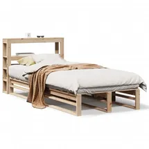 vidaXL Massivholzbett 90 x 200 cm Beige
