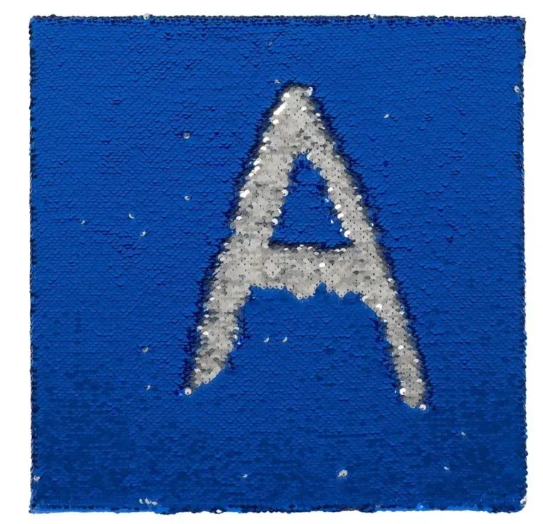 Sensorische Paillettentafel 40x40 cm, Blau/Silber, Pailletten Kunststoff - Stimove - Feinmotorik, Reinigung leicht, für Kinder 5-10 J.