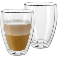 Doppelwandige Gläser Kaffeegläser Set, 2x250 ML - Ideal für Latte Macchiato, Cappuccino, Espresso - Stilvolles Design, Hitzebeständig, Spülmaschinenfest, Glas