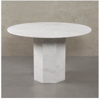 MAGNA Atelier Esstisch OCTAGON aus Marmor, Dining Table aus Naturstein, Küchentisch, 120x76cm weiß