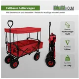 TRUTZHOLM Bollerwagen Bollerwagen faltbar mit Dach, PU-Rädern, Hecktasche und Teleskopgriff rot