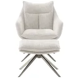 MCA Furniture Loungesessel »PARKER - Creme / Edelstahl