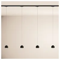 S.luce Beam LED Hängeleuchte 1-Phasen-Schienensystem Endeinspeiser 4-flammig / Schwarz