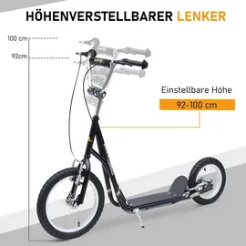 Homcom Kinderroller 16/12 Zoll Schwarz