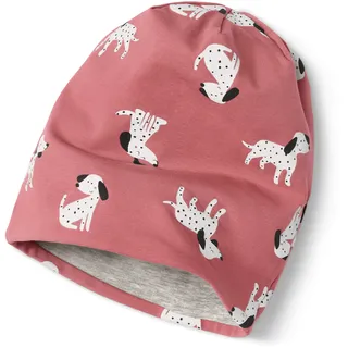 Tchibo - Kinder-Wendemütze - Herren - Gr. 49-52 - dunkelrosa/print