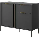 Feldmann-Wohnen Sideboard 103,3 x 81,4 x 39,5 cm Anthrazit / Gold