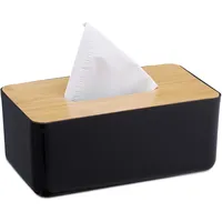Relaxdays Tücherbox Schwarz/Natur