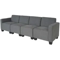 Mendler Modular 4-Sitzer Sofa Couch Lyon, Stoff/Textil ~ grau