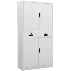 Büroschrank Hellgrau 90x40x180 cm Stahl