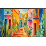 Wash+Dry Casas de Colores 75 x 120 cm Blau