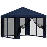 vidaXL Garten Pavillon 3 x 3 m inkl. 4 Seitenteile Blau