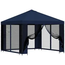 vidaXL Garten Pavillon 3 x 3 m inkl. 4 Seitenteile Blau