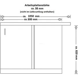 Küchen-Preisbombe Eckunterschrank 105 cm Schwarz