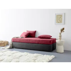 Polsterliege MAINTAL "Diana", rot (rot, schwarz), B:83cm L:203cm, Komplettbetten