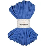 Geflochtene Baumwollkordel 3mm 100m, 46 Farben, Häkelkordel, Makramee Kordel, Makramee Garn, Premium Garn, Makramee Seil, Sznurkomania (Blau)